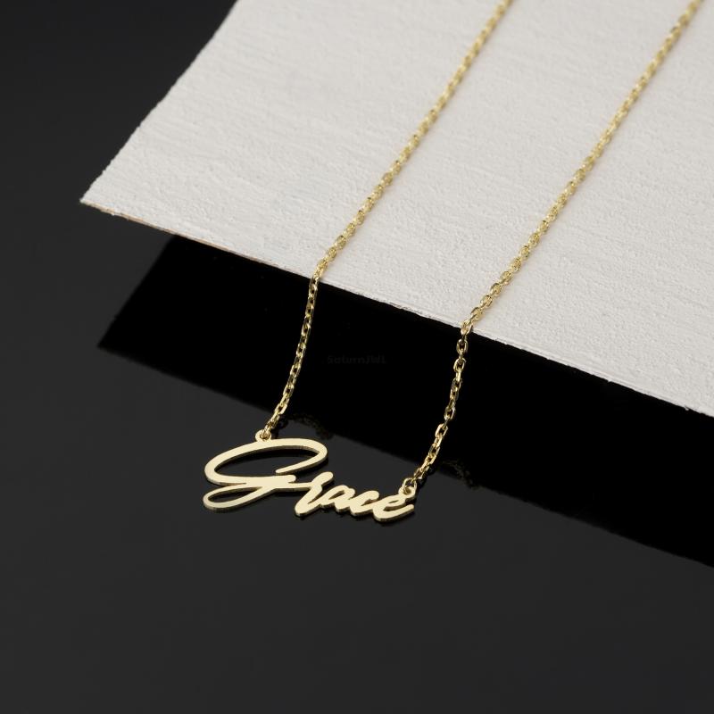 Kişiye Özel 925 Ayar Yatay İsim Kolye