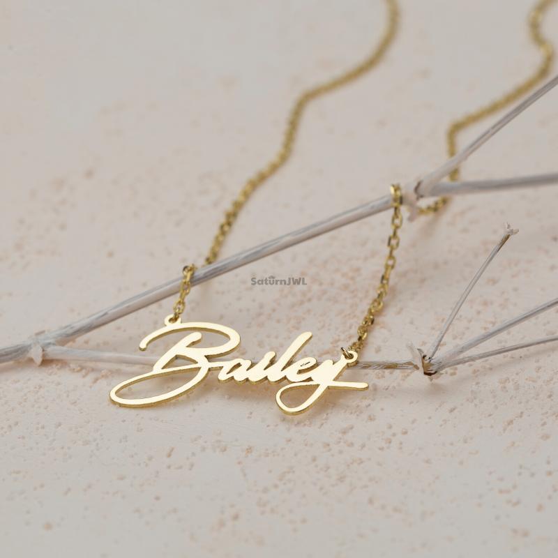 Kişiye Özel 925 Ayar Yatay İsim Kolye