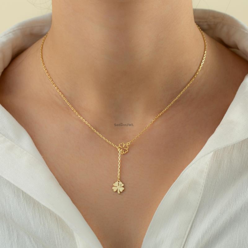 Kişiye Özel 925 Ayar Sarkan Yonca Kolye