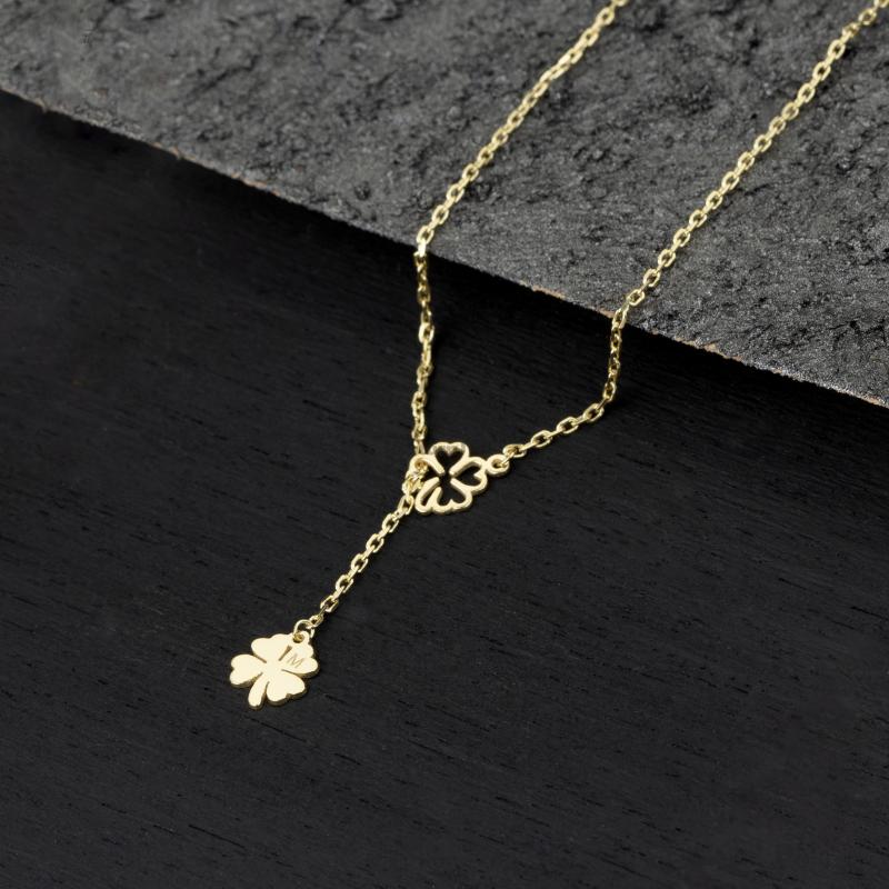 Kişiye Özel 925 Ayar Sarkan Yonca Kolye