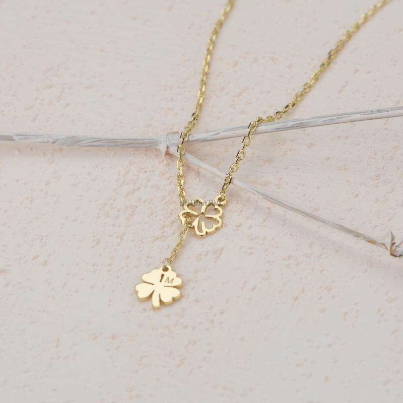 Kişiye Özel 925 Ayar Sarkan Yonca Kolye