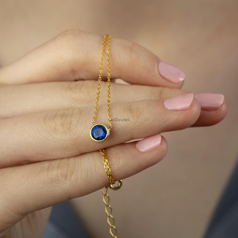 Kişiye Özel 925 Ayar Çift Yönlü Taşlı Kolye